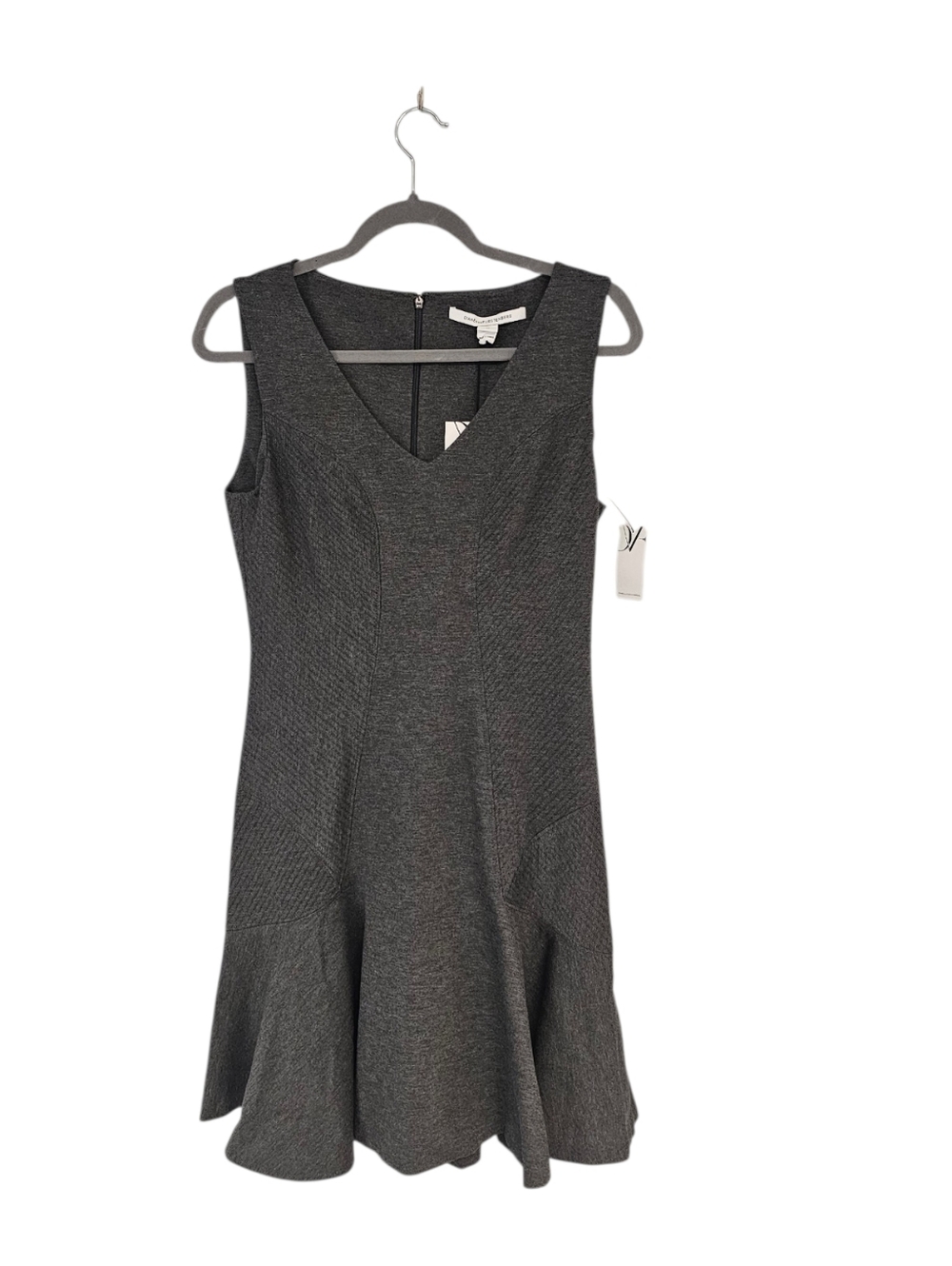 Diane Von Furstenberg Gray Sleeveless  V-Neck Fit Flare Work Mini Dress‎ 10 NWT - Picture 6 of 10